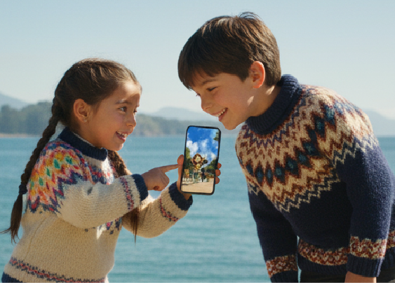 Niños disfrutando Guardianes de Chiloé